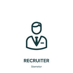 Recruiter icon for hiring platforms and human resource tools
