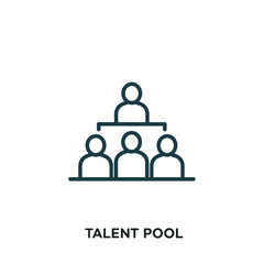 Talent pool icon for recruitment platforms and candidate databases