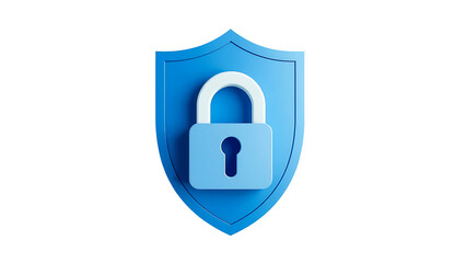 Security protection shield padlock icon for data privacy and cyber safety technology concept