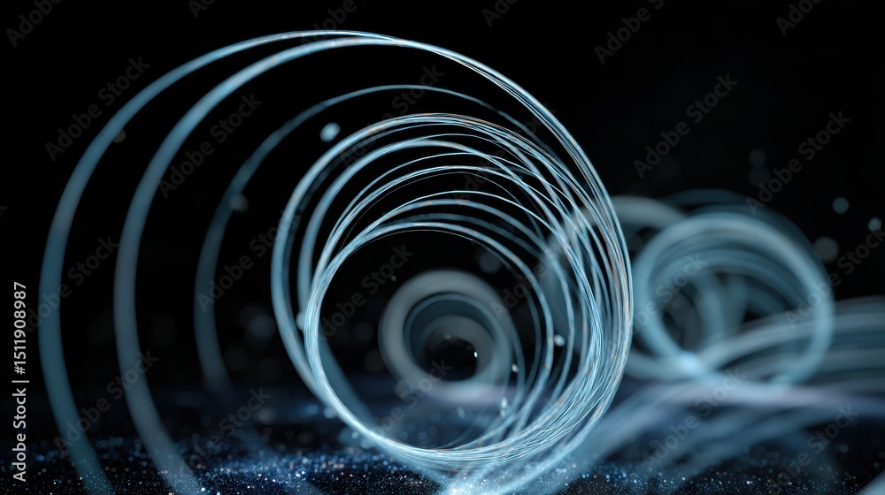 Poster intricate patterns of light swirl seamlessly in a dark space, creating a mesmerizing visual experien