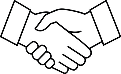 Fototapeta premium Outline Vector of Handshake – Business and Unity Concept Illustration