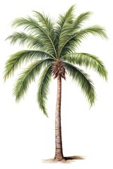 Obraz premium Palm tree plant white background arecaceae.