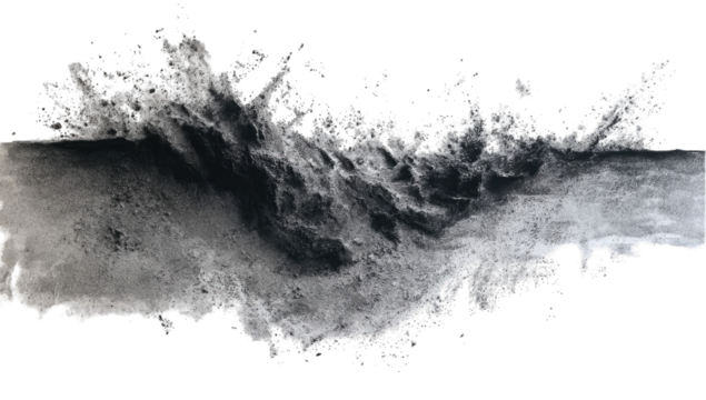 Abstract wave form, grey and white foam