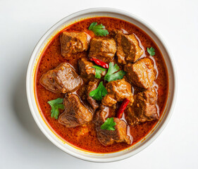 Fototapeta premium Spicy beef goulash garnished with parsley