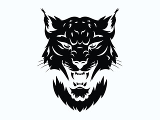 panther head graphic design, aggressive panther head vector illustration art