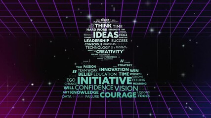 On void opening fragments drifting and forming pulsing pyramid then dispersing inspiring motivation - Powered by Adobe