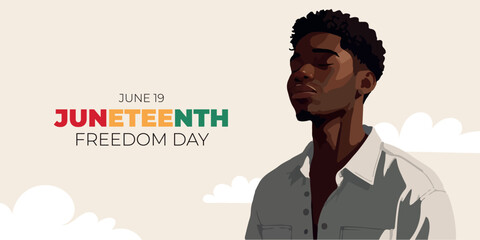 Juneteenth Day. African American Celebrating Juneteenth Holiday. African American Independence Day. Juneteenth holiday banner. Vector illustration. © Наталия Чебану