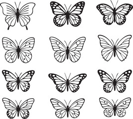 Collections of seamless pattern with butterflies vector illustration