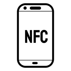 Phone contactless payment symbol. NFC (Near Field Communication) mobile payment icon. PNG graphic on transparent background.