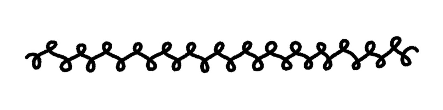 Hand written squiggly line doodle divider line or border - transparent PNG design element.