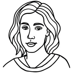 Abstract modern art abstract drawing portrait of young woman vector 