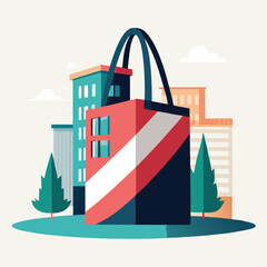 Fototapeta premium tote-bag-mockup-in-urban-setting-on-white-backgroud