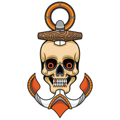 anchor skull tattoo