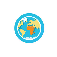 earth globe icon vector