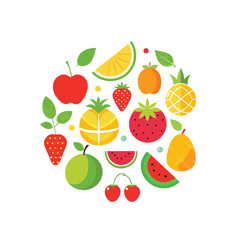 set of fruits and berries