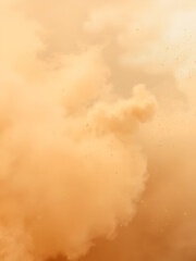 A billowing mix of sandy smoke and fine dust particles forming a windblown desert storm. A realistic vector illustration featuring airborne sawdust and drifting dirt particles. PNG format