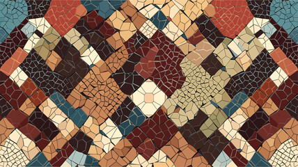 Vibrant Geometric Mosaic Pattern in Rich Colors