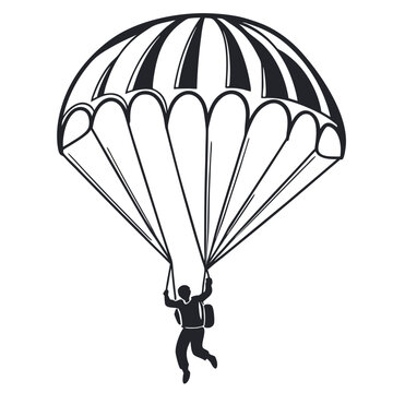 Parachute vector icon on white background, parachute icon, parachute logo. Adobe Illustrator Artwork
