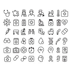 Healthcare icons set Vector with White background