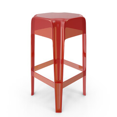 Red Metal Bar Stool isolated on transparent background