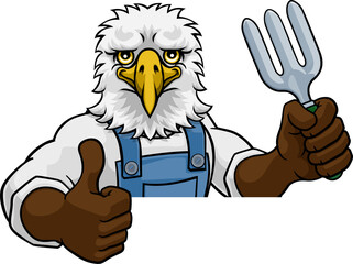 Eagle Gardener Gardening Animal Mascot