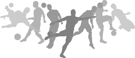 Soccer Football Players Silhouettes