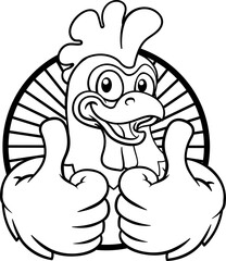 Chicken Cartoon Rooster Cockerel Bird Mascot