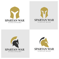 Set of Spartan logo design concept vector. Spartan Logo Design Template. Creative Symbol. Icon