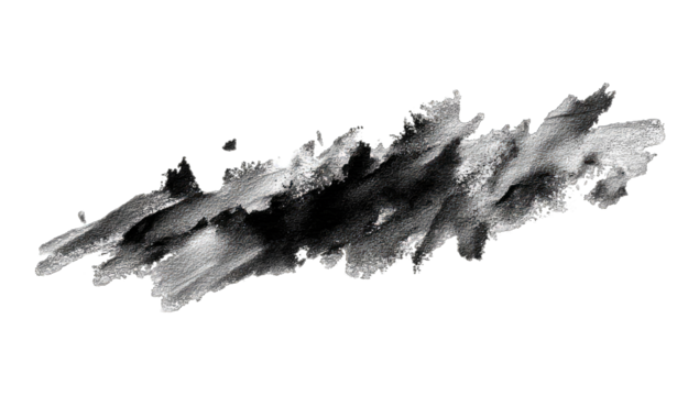 Abstract ink blot, grayscale, textured