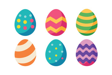 Colorful Easter Eggs Vector Set for Spring Holiday Decoration