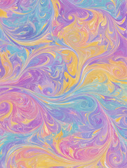 Fototapeta premium Pastel Abstract Fluid Art with Colorful Swirling Patterns and Gradient Flow 