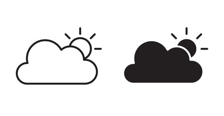 Cloudy Day icon set flat style. Vector illustration collection.