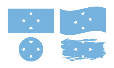 Micronesia, federated states flag in different forms