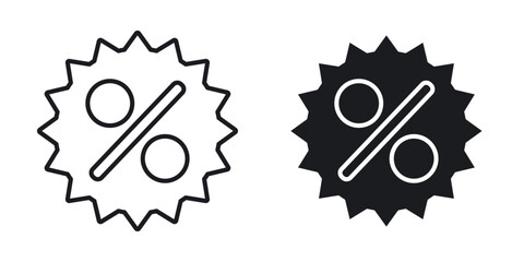 Discount icon set flat style. Vector illustration collection.