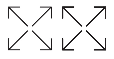 Fullscreen icon set flat style. Vector illustration collection.