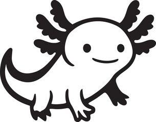 A Cute Cartoon Axolotl Illustration