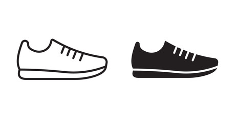 Sneaker icon set flat style. Vector illustration collection.
