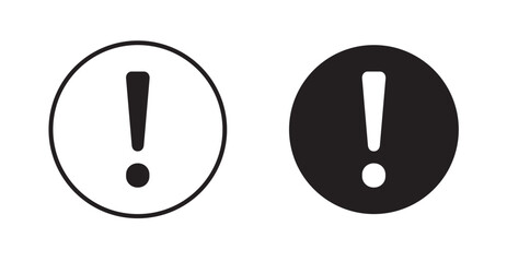Exclamation button icon set flat style. Vector illustration collection.
