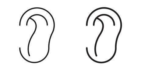 Ear icon set flat style. Vector illustration collection.