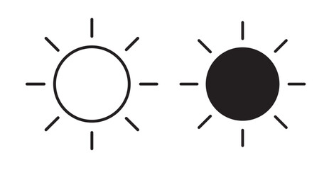 Sun icon set flat style. Vector illustration collection.
