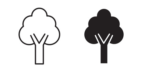 Tree icon set flat style. Vector illustration collection.