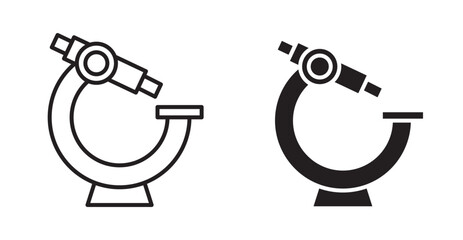 Microscope icon set flat style. Vector illustration collection.