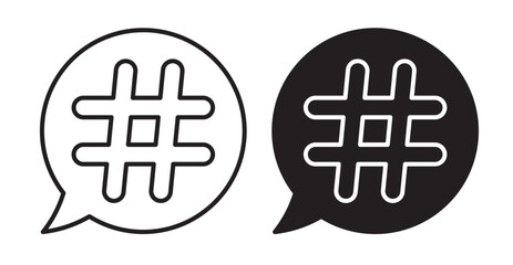 Obraz premium Hashtag icon set flat style. Vector illustration collection.