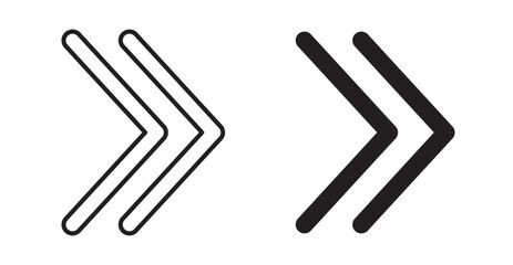 Obraz premium Next arrow icon set flat style. Vector illustration collection.