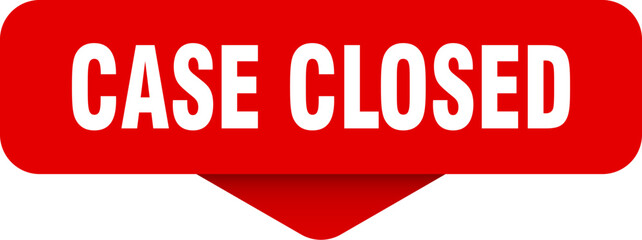 case closed sticker. case closed sign on transparent background