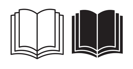open book icon set flat style. Vector illustration collection.