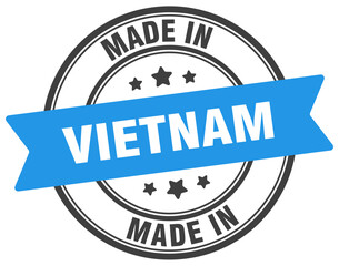 Made in Vietnam round sign. Made in Vietnam stamp.