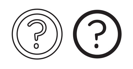 Question icon set flat style. Vector illustration collection.