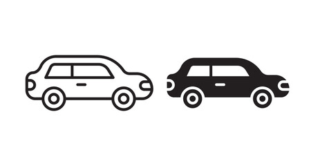 Car icon set flat style. Vector illustration collection.