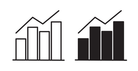 Chart icon set flat style. Vector illustration collection.